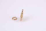 Fish Charm, Made from Solid Yellow Gold, British Hallmarked, Complete with Attachment Link
