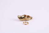 Clog Charm, Traditional Charm, Made from Solid Yellow Gold, British Hallmarked, Complete with Attachment Link
