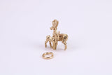 Deer and Fawn Charm, Traditional Charm, Made from Solid Yellow Gold, British Hallmarked, Complete with Attachment Link