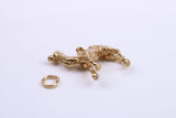 Arabian Camel Charm, Traditional Charm, Made from Solid 9ct Yellow Gold, British Hallmarked, Complete with Attachment Link