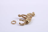 Arabian Camel Charm, Traditional Charm, Made from Solid 9ct Yellow Gold, British Hallmarked, Complete with Attachment Link