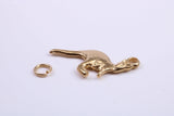 Kangaroo Charm, Made from Solid Cast Yellow Gold, British Hallmarked, Complete with Attachment Link