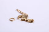 Kangaroo Charm, Made from Solid Cast Yellow Gold, British Hallmarked, Complete with Attachment Link
