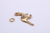 Kangaroo Charm, Made from Solid Cast Yellow Gold, British Hallmarked, Complete with Attachment Link