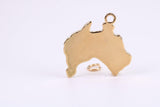 Australia Charm, Traditional Charm, Made from Solid Yellow Gold, British Hallmarked, Complete with Attachment Link