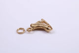 Ice Skate Charm, Made from Solid Cast Yellow Gold, British Hallmarked, Complete with Attachment Link