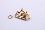 Natter by the Fence Charm, Traditional Charm, Made from Solid 9ct Yellow Gold, British Hallmarked, Complete with Attachment Link
