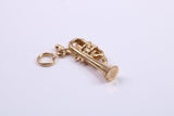 Tuba Charm, Made from Solid Cast Yellow Gold, British Hallmarked, Complete with Attachment Link