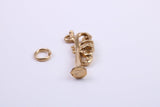 Tuba Charm, Made from Solid Cast Yellow Gold, British Hallmarked, Complete with Attachment Link