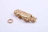 Golf Bag Charm, Traditional Charm, Made from Solid 9ct Yellow Gold, British Hallmarked, Complete with Attachment Link