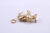 Farm Mule Charm, Traditional Charm, Made from Solid 9ct Yellow Gold, British Hallmarked, Complete with Attachment Link