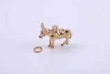 Farm Mule Charm, Traditional Charm, Made from Solid 9ct Yellow Gold, British Hallmarked, Complete with Attachment Link