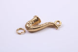 Saxophone Charm, Made from Solid Cast Yellow Gold, British Hallmarked, Complete with Attachment Link
