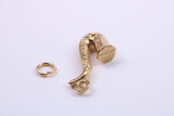 Saxophone Charm, Made from Solid Cast Yellow Gold, British Hallmarked, Complete with Attachment Link