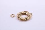 Lifebuoy Charm, Traditional Charm, Made from Solid 9ct Yellow Gold, British Hallmarked, Complete with Attachment Link