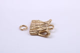 Back Pack Charm, Traditional Charm, Made from Solid 9ct Yellow Gold, British Hallmarked, Complete with Attachment Link