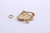 Back Pack Charm, Traditional Charm, Made from Solid 9ct Yellow Gold, British Hallmarked, Complete with Attachment Link