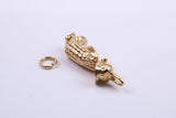 Little Bo Peep Charm, Traditional Charm, Made from Solid 9ct Yellow Gold, British Hallmarked, Complete with Attachment Link