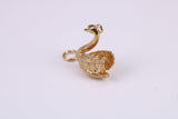 Swan Charm, Traditional Charm, Made From Solid Yellow Gold with British Hallmark, Complete with Attachment Link
