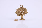 Tree of Life Charm, Traditional Charm, Made from Solid 9ct Yellow Gold, British Hallmarked, Complete with Attachment Link