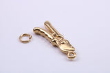 Garden Secateurs Charm, Traditional Charm, Made from Solid 9ct Yellow Gold, British Hallmarked, Complete with Attachment Link
