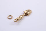 Garden Trowel Charm, Traditional Charm, Made from Solid 9ct Yellow Gold, British Hallmarked, Complete with Attachment Link