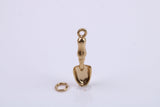 Garden Trowel Charm, Traditional Charm, Made from Solid 9ct Yellow Gold, British Hallmarked, Complete with Attachment Link