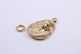 King Tutankhamun Charm, Traditional Charm, Made from Solid 9ct Yellow Gold, British Hallmarked, Complete with Attachment Link