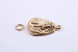 King Tutankhamun Charm, Traditional Charm, Made from Solid 9ct Yellow Gold, British Hallmarked, Complete with Attachment Link