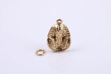 King Tutankhamun Charm, Traditional Charm, Made from Solid 9ct Yellow Gold, British Hallmarked, Complete with Attachment Link