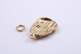 King Tutankhamun Charm, Traditional Charm, Made from Solid 9ct Yellow Gold, British Hallmarked, Complete with Attachment Link