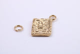 Book of Spells Charm, Made from Solid 9ct Yellow Gold, British Hallmarked, Complete with Attachment Link