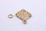 Book of Spells Charm, Made from Solid 9ct Yellow Gold, British Hallmarked, Complete with Attachment Link