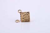Book of Spells Charm, Made from Solid 9ct Yellow Gold, British Hallmarked, Complete with Attachment Link
