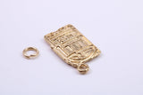 Slot Machine Charm, Traditional Charm, Made from Solid 9ct Yellow Gold, British Hallmarked, Complete with Attachment Link