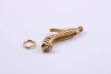 Stiletto Charm, Made from Solid Cast Yellow Gold, British Hallmarked, Complete with Attachment Link