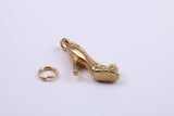 Stiletto Charm, Made from Solid Cast Yellow Gold, British Hallmarked, Complete with Attachment Link