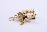 Gemini Zodiac Sign Charm, Traditional Charm, Made from Solid 9ct Yellow Gold, British Hallmarked, Complete with Attachment Link