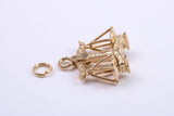 Libra Zodiac Sign Charm, Traditional Charm, Made from Solid 9ct Yellow Gold, British Hallmarked, Complete with Attachment Link