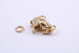 Leo Zodiac Sign Charm, Traditional Charm, Made from Solid 9ct Yellow Gold, British Hallmarked, Complete with Attachment Link