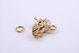 Leo Zodiac Sign Charm, Traditional Charm, Made from Solid 9ct Yellow Gold, British Hallmarked, Complete with Attachment Link