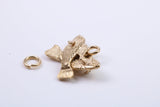 Pisces Zodiac Sign Charm, Traditional Charm, Made from Solid 9ct Yellow Gold, British Hallmarked, Complete with Attachment Link