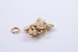 Pisces Zodiac Sign Charm, Traditional Charm, Made from Solid 9ct Yellow Gold, British Hallmarked, Complete with Attachment Link