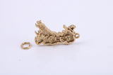 Map of Wales Charm, Traditional Charm, Made from Solid 9ct Yellow Gold, British Hallmarked, Complete with Attachment Link