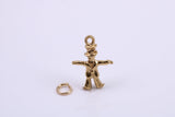 Scarecrow Charm, Traditional Charm, Made from Solid 9ct Yellow Gold, British Hallmarked, Complete with Attachment Link