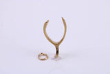 Wish Bone Charm, Traditional Charm, Made from Solid 9ct Yellow Gold, British Hallmarked, Complete with Attachment Link