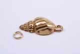 Sea Shell Charm, Made from Solid Cast Yellow Gold, British Hallmarked, Complete with Attachment Link