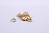 Gloves Charm, Traditional Charm, Made from Solid 9ct Yellow Gold, British Hallmarked, Complete with Attachment Link