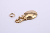 Cooking Pot Charm, Made from Solid 9ct Yellow Gold, British Hallmarked, Complete with Attachment Link
