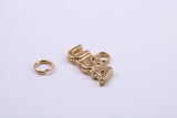 USA Charm, Traditional Charm, Made from Solid 9ct Yellow Gold, British Hallmarked, Complete with Attachment Link